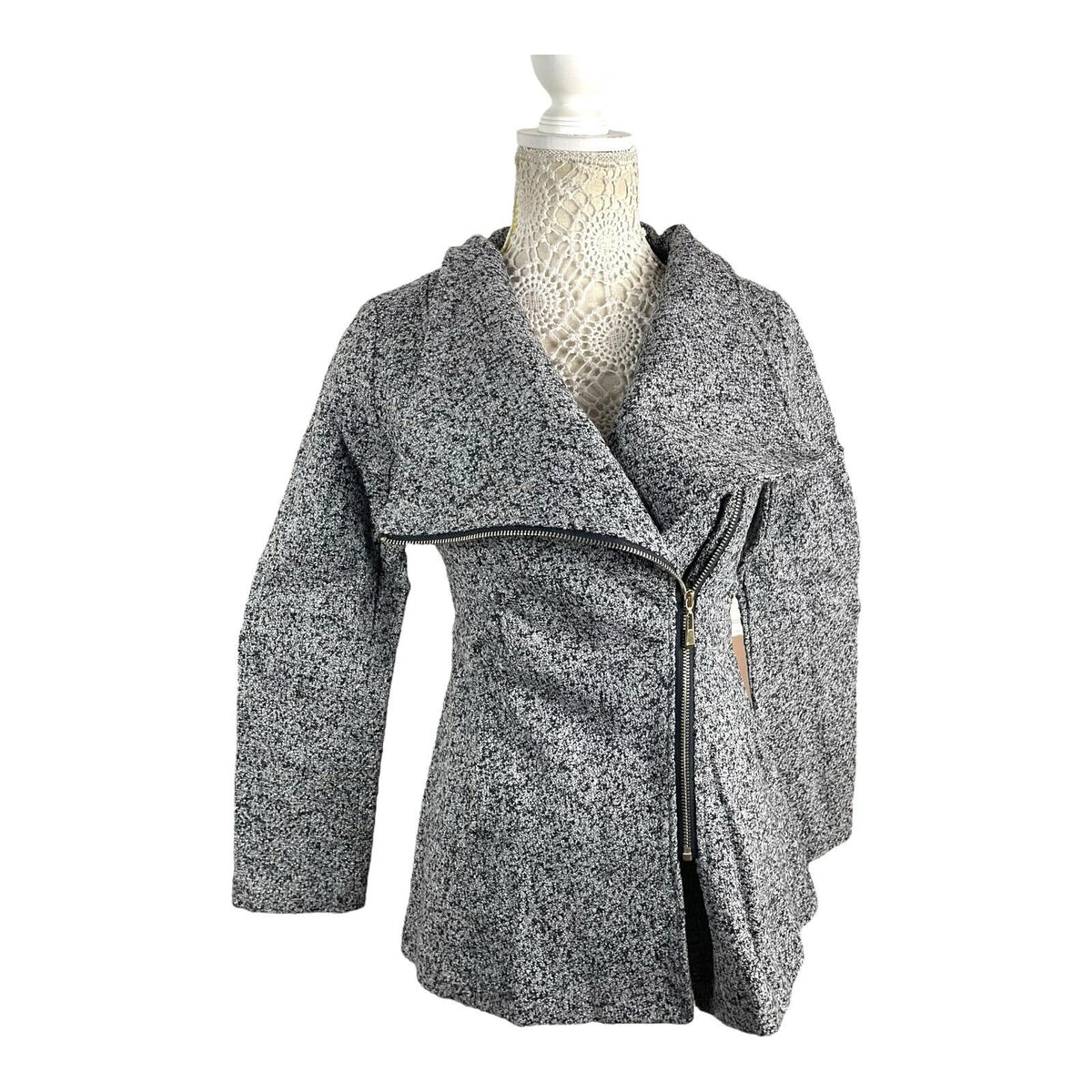 Airydress Coat Jacket Grey Speckled Mid Length Women's UK Size S