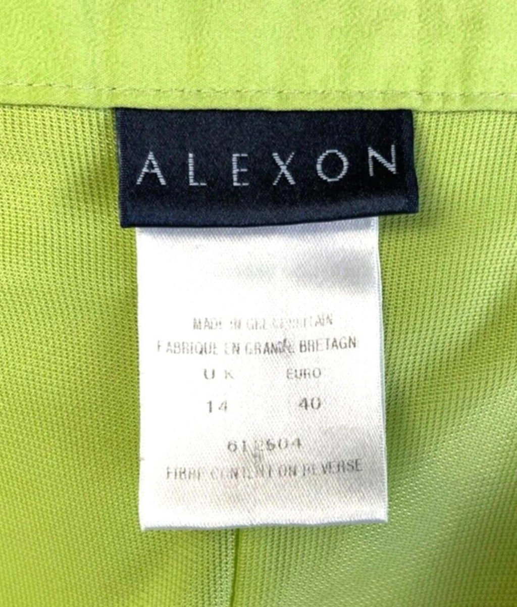 Alexon Skirt & Shirt Blouse Suit Women's UK Size 14 Green Satin 2 Piece Set