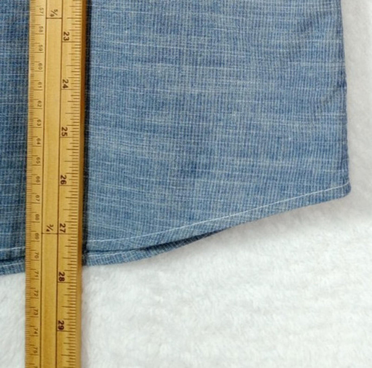Label Lab Chambray Shirt Men's UK Size Medium Blue Short Sleeve Pocket