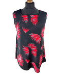 Next Red Leaf Print Tank Top Blouse Square Neck Summer Women's UK Size 10