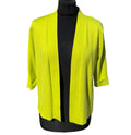 TRU Collection Neon Yellow Cardigan Open Front Women's UK Size L