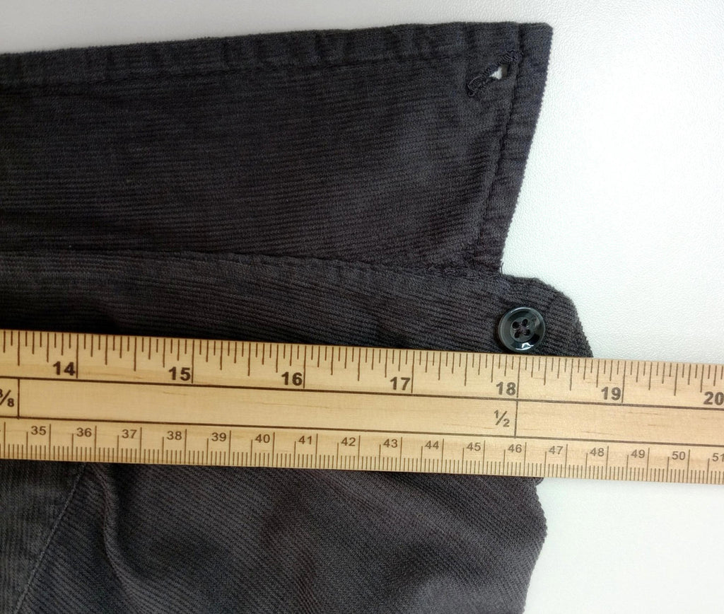 7 Diamonds Corduroy Shirt Men's UK Size XL Grey Long Sleeve Pocket 100% Cotton