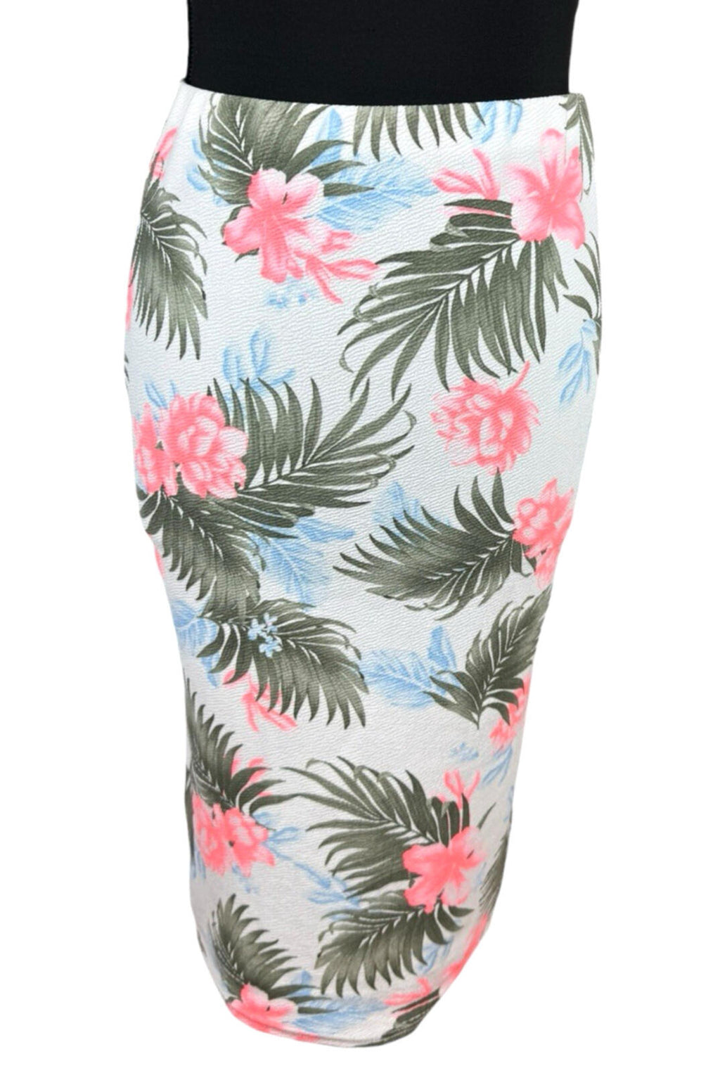 New Look Pencil Skirt Women's UK Size 10 High Waist Stretch Tropical Print