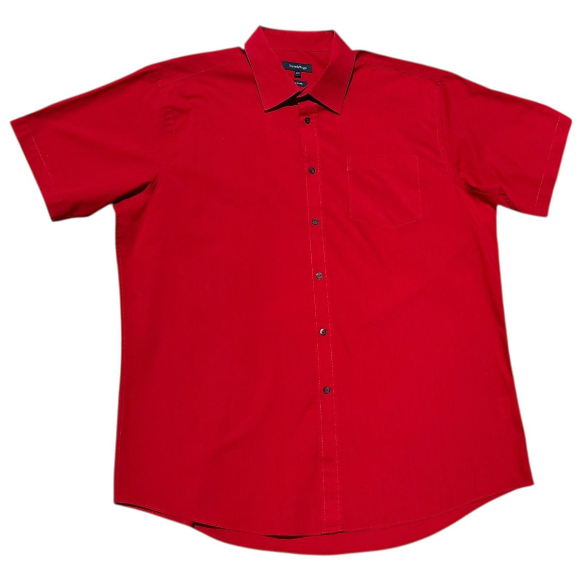 Taylor & Wright Shirt Short Sleeve Red Men's UK Size 2XL Easy Care