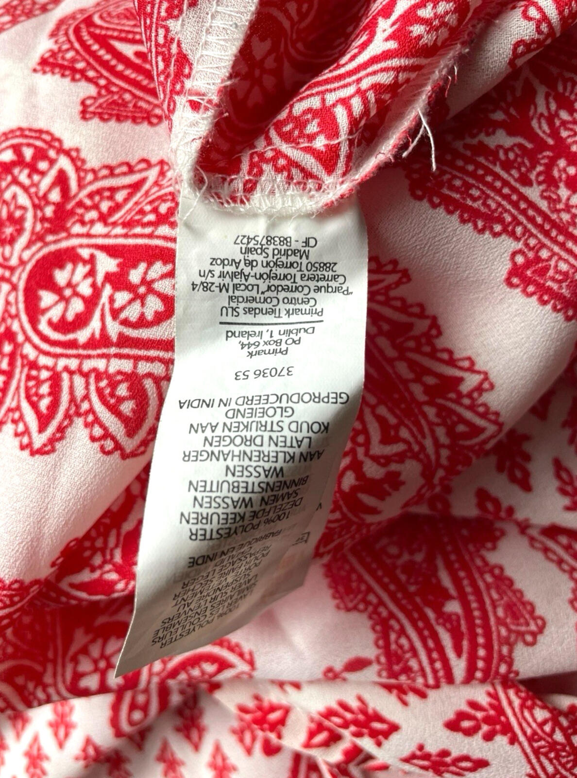 Atmosphere Blouse Off Shoulder Top Women's UK Size 14 Paisley Print White Red