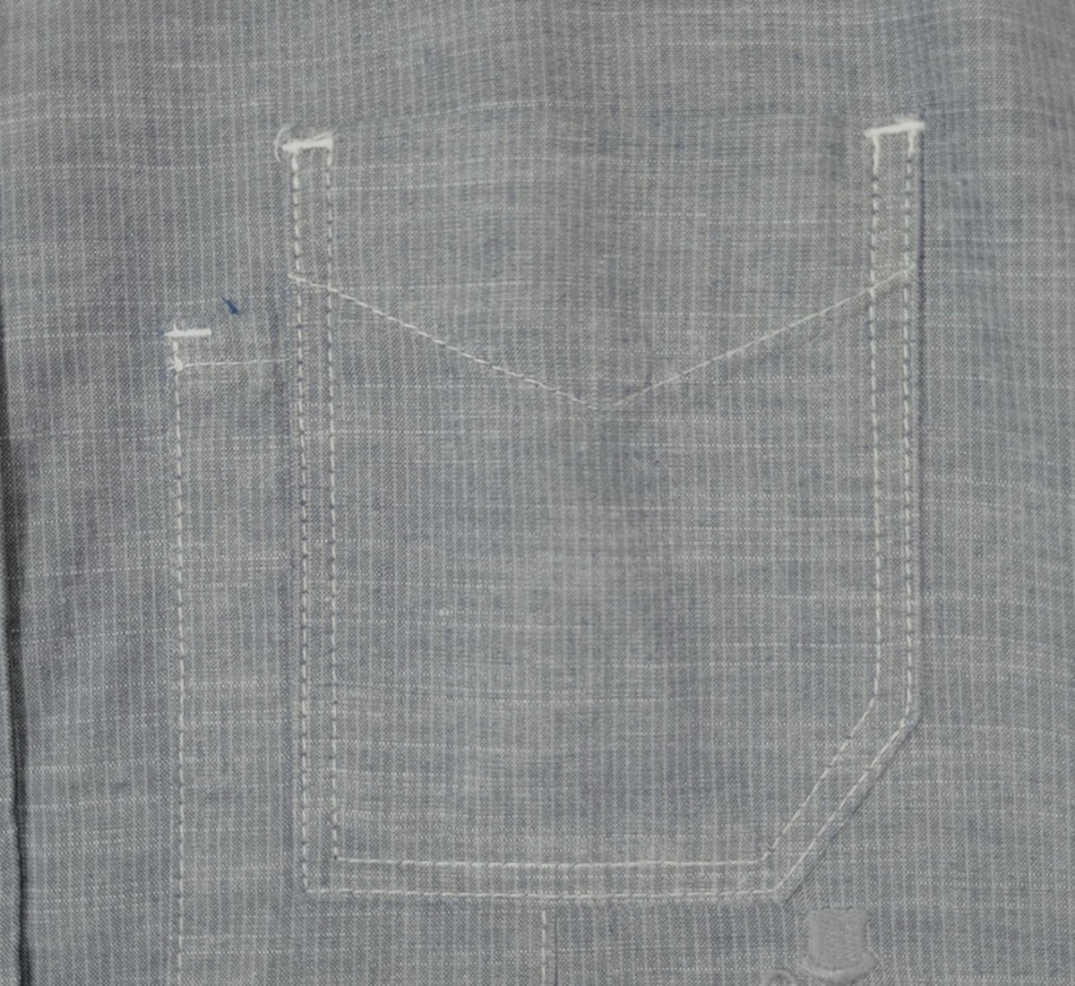 Label Lab Chambray Shirt Men's UK Size Medium Blue Short Sleeve Pocket