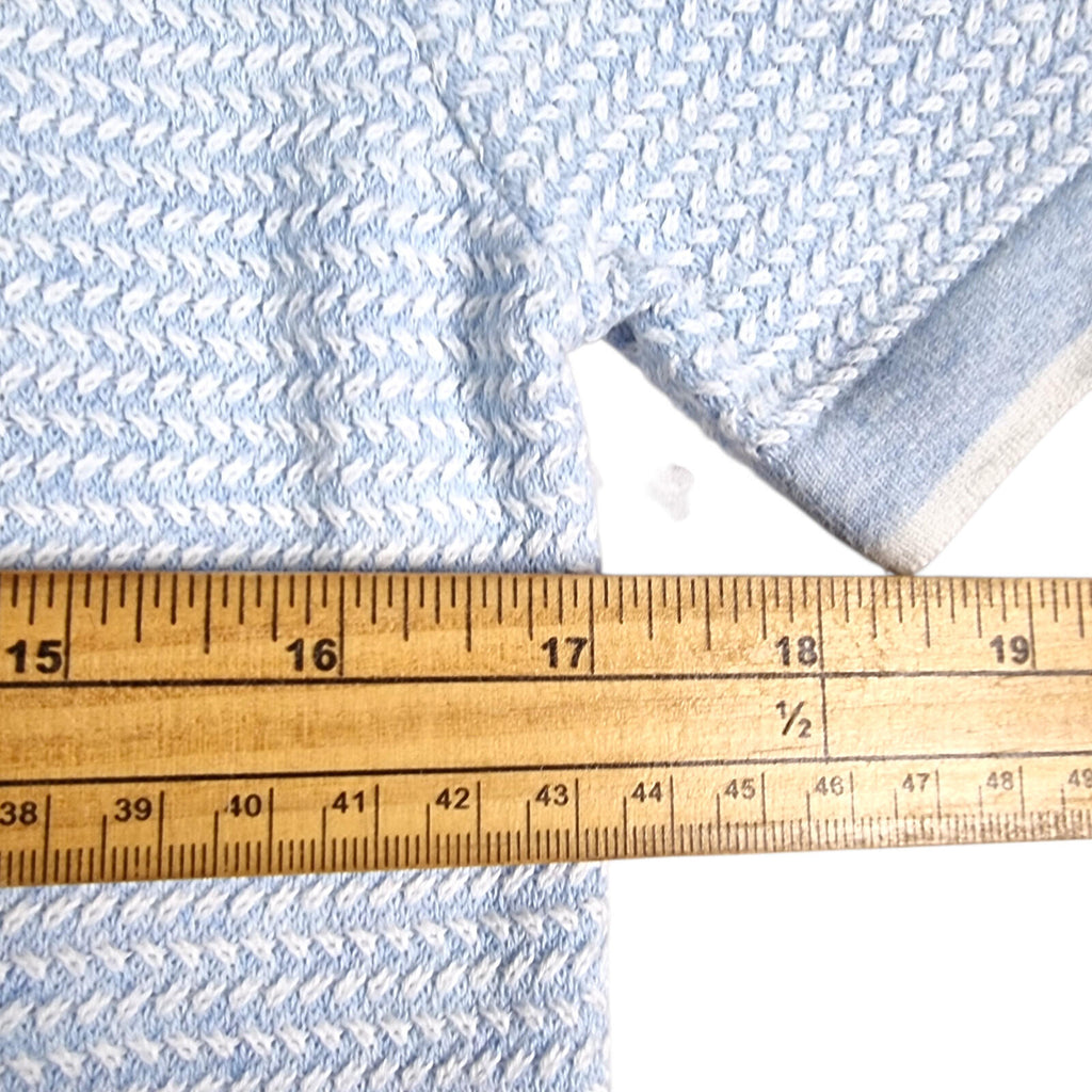 Next LightBlue Next Knit Polo Shirt Men's UK Size S Textured Sky Blue Short Sleeve 100% Cotton