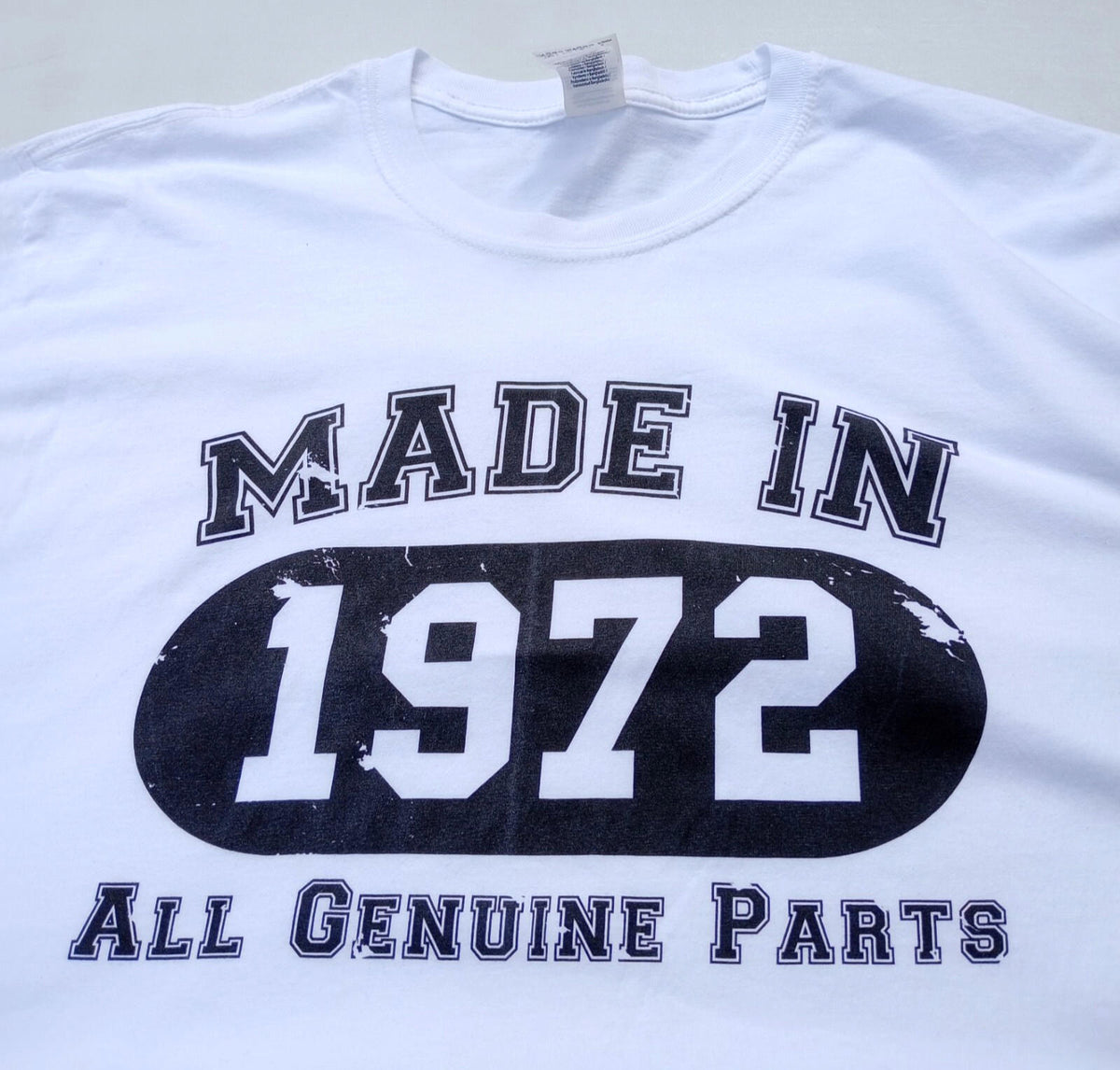 Made In 1972 T Shirt Men's UK Size XL White 100% Cotton Graphic Print