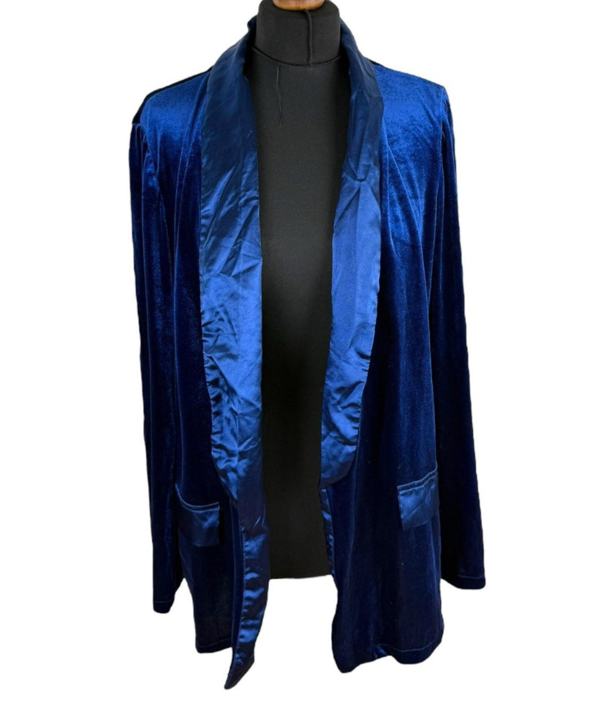 Shein Blue Velour Blazer Jacket Collared Women's UK Size XL (14-16)