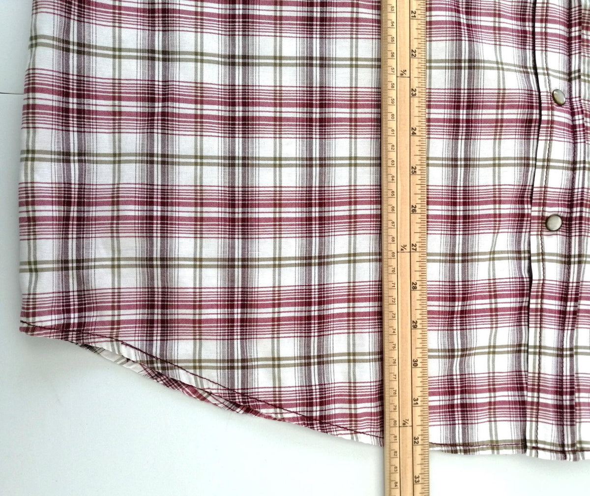 Jacamo Men's Shirt UK Size XL Red White Check Graphic Print Snap Buttons Pockets