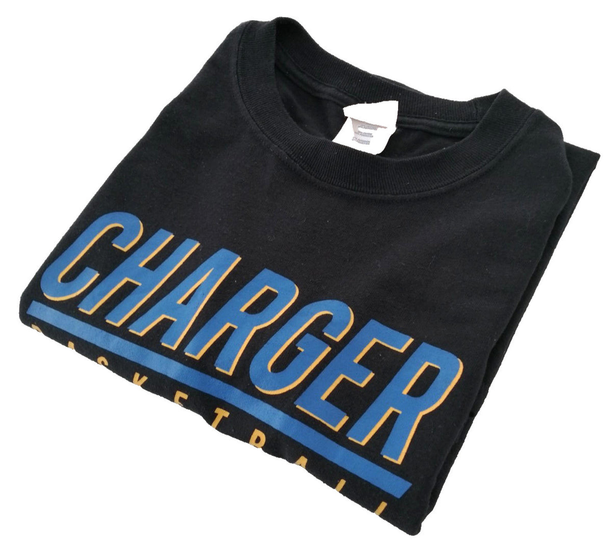 Port & Company Black Charger Basketball Sports Graphic Print T-Shirt Men's Size M Black Crew Neck