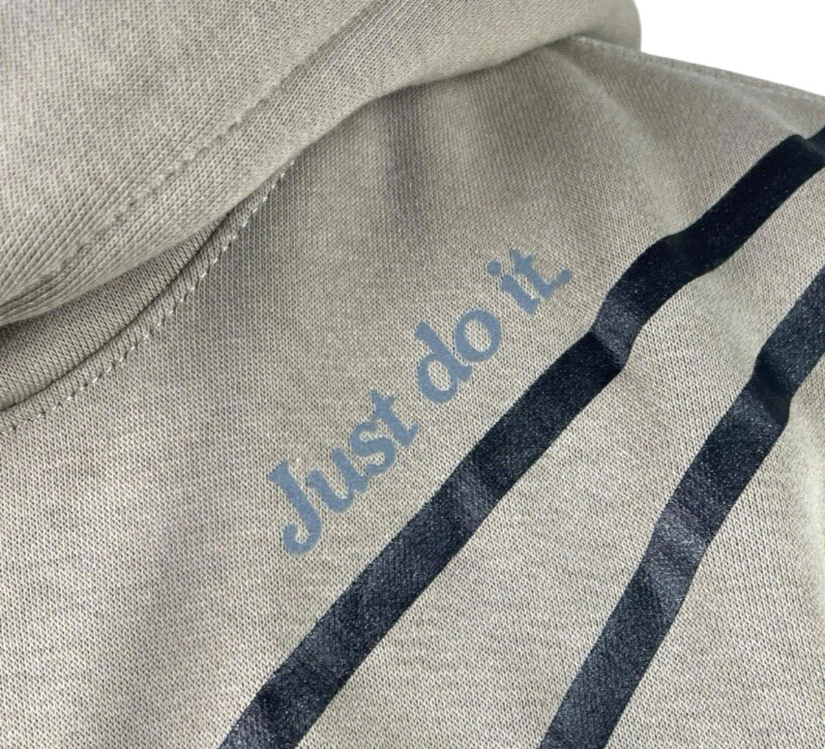 Nike Swoosh Hoodie Fleece Lined Jersey Beige Stone Women's UK Size S