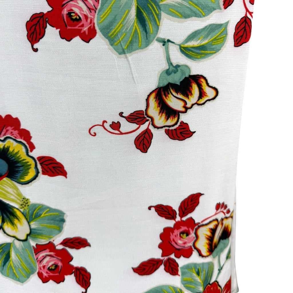 Warehouse Sleeveless Blouse Floral Women's UK Size 10 White Multicolour