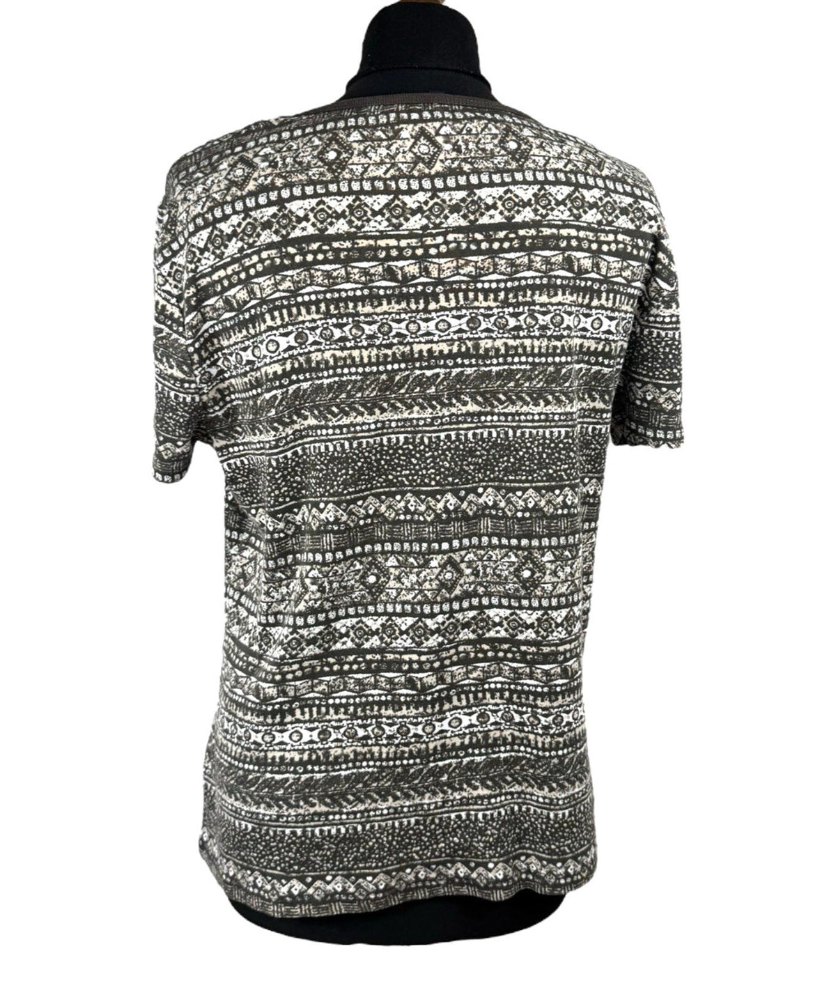 Maine Brown Patterned Tshirt Top Short Sleeve Round Neck Women's UK Size 16