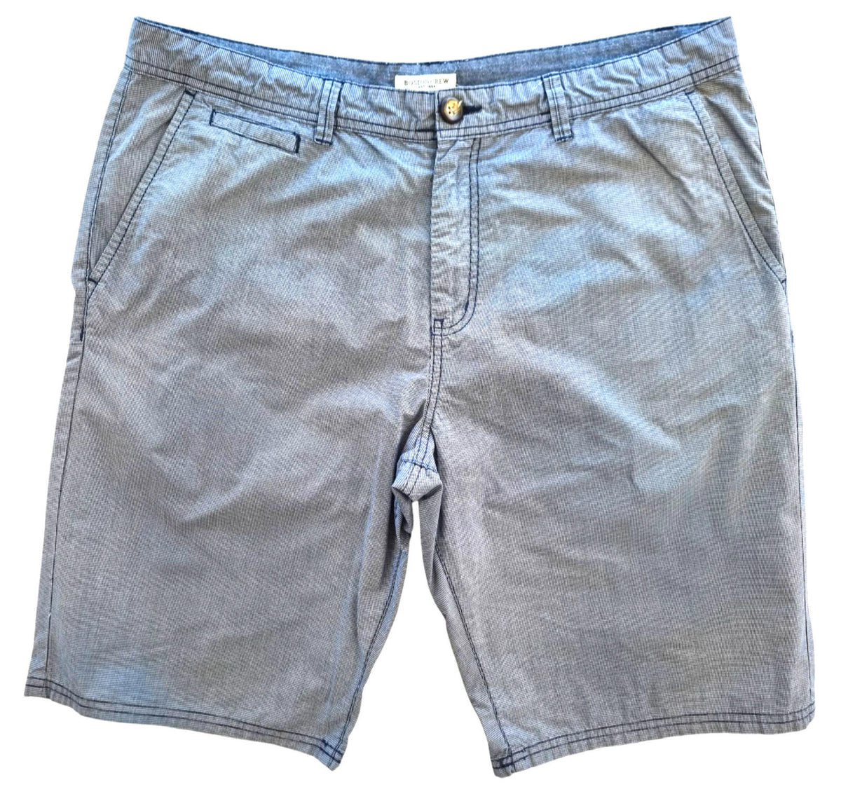 Boston Crew Chino Shorts Blue Check Pockets Men's UK Size 38" Waist