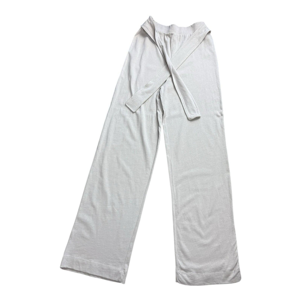Zara Wide Leg Trousers Women’s UK Size S High Waist Tie Front Beige
