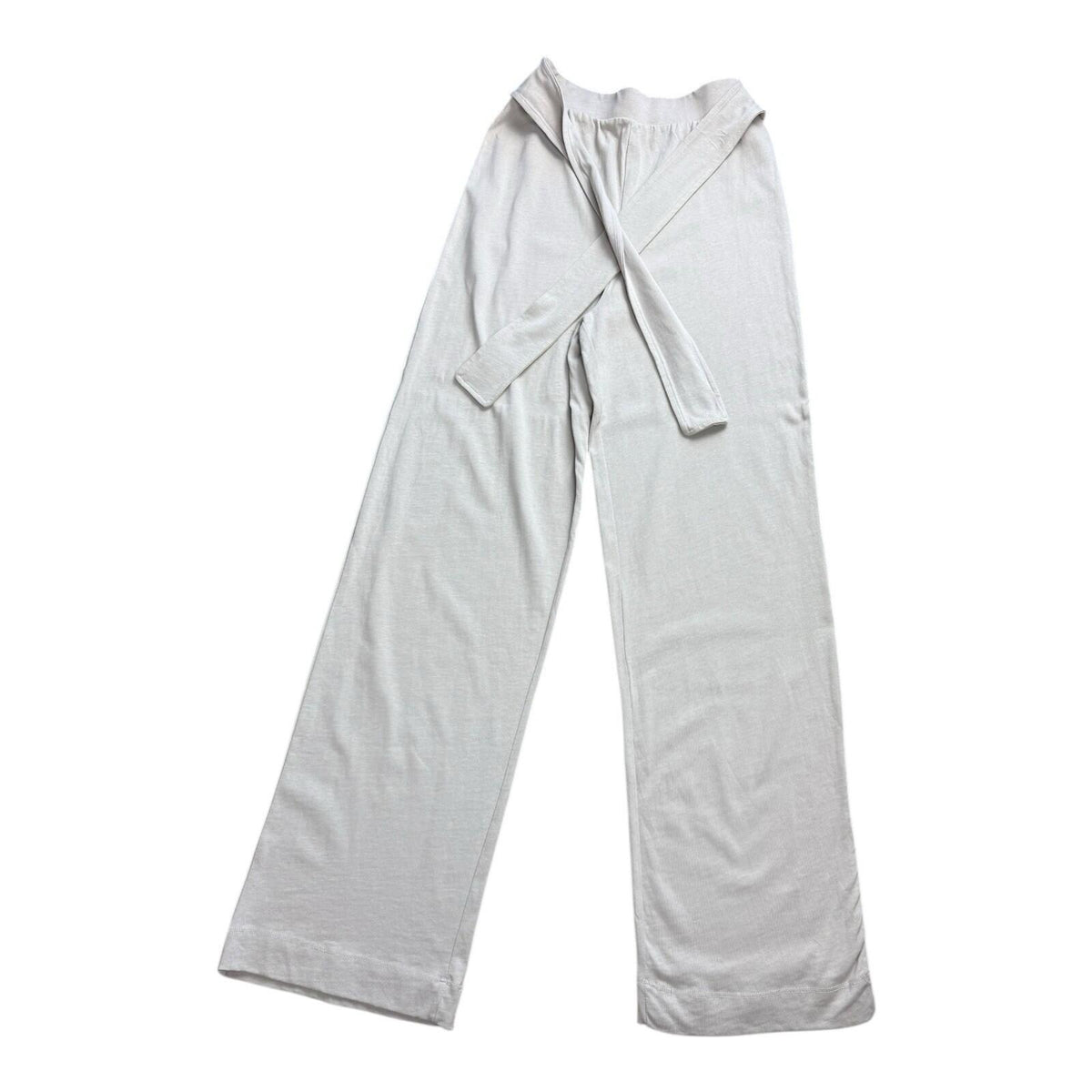 Zara Wide Leg Trousers Women’s UK Size S High Waist Tie Front Beige