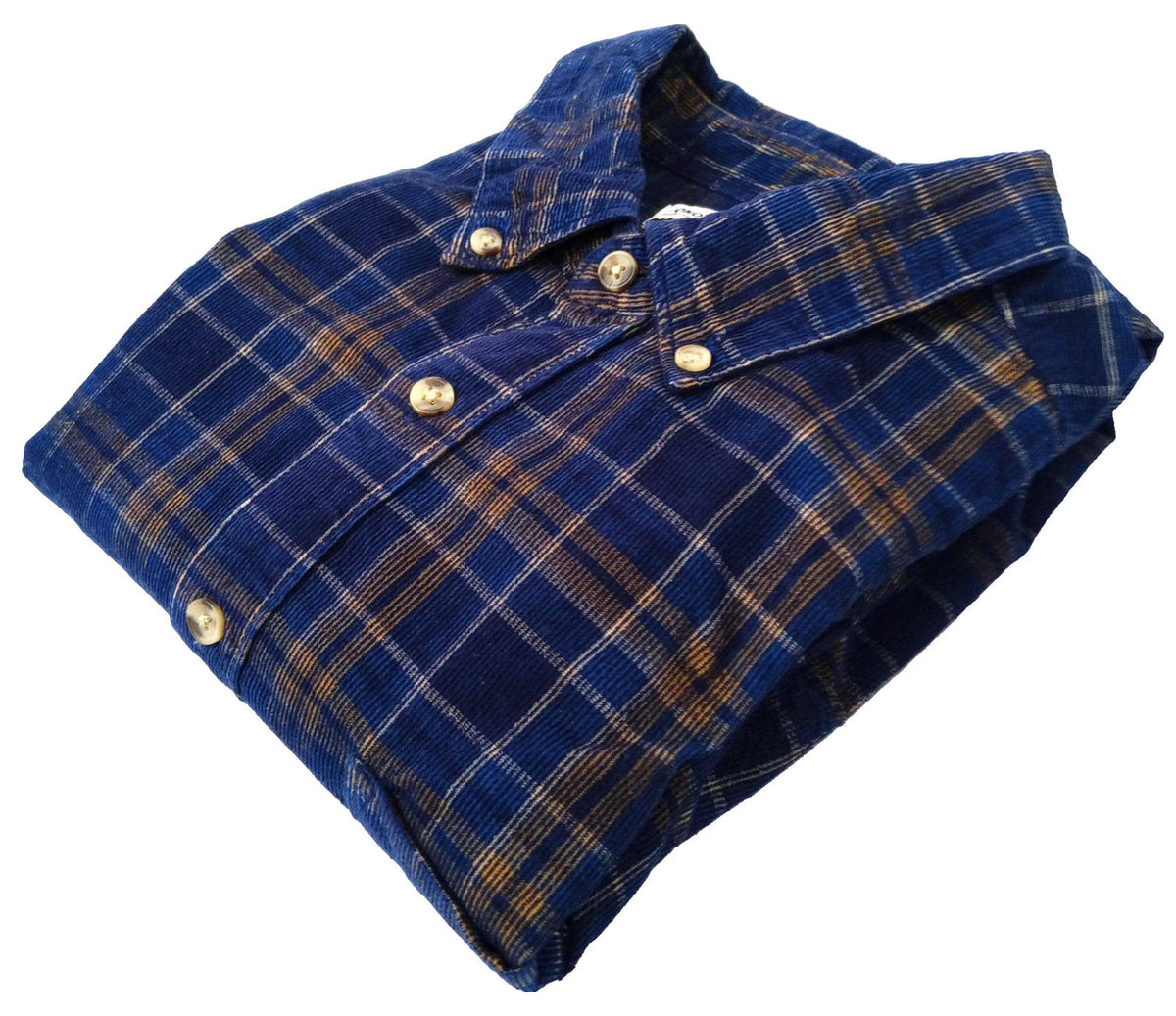 Sonoma Corduroy Shirt Men's UK Size 2XL Blue Check Pocket 100% Cotton Easy Care