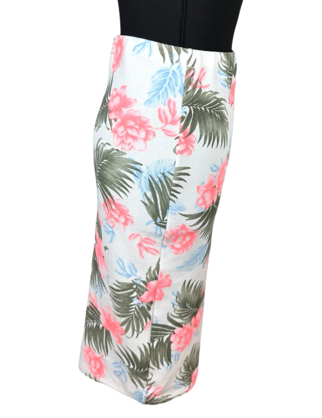 New Look Pencil Skirt Women's UK Size 10 High Waist Stretch Tropical Print