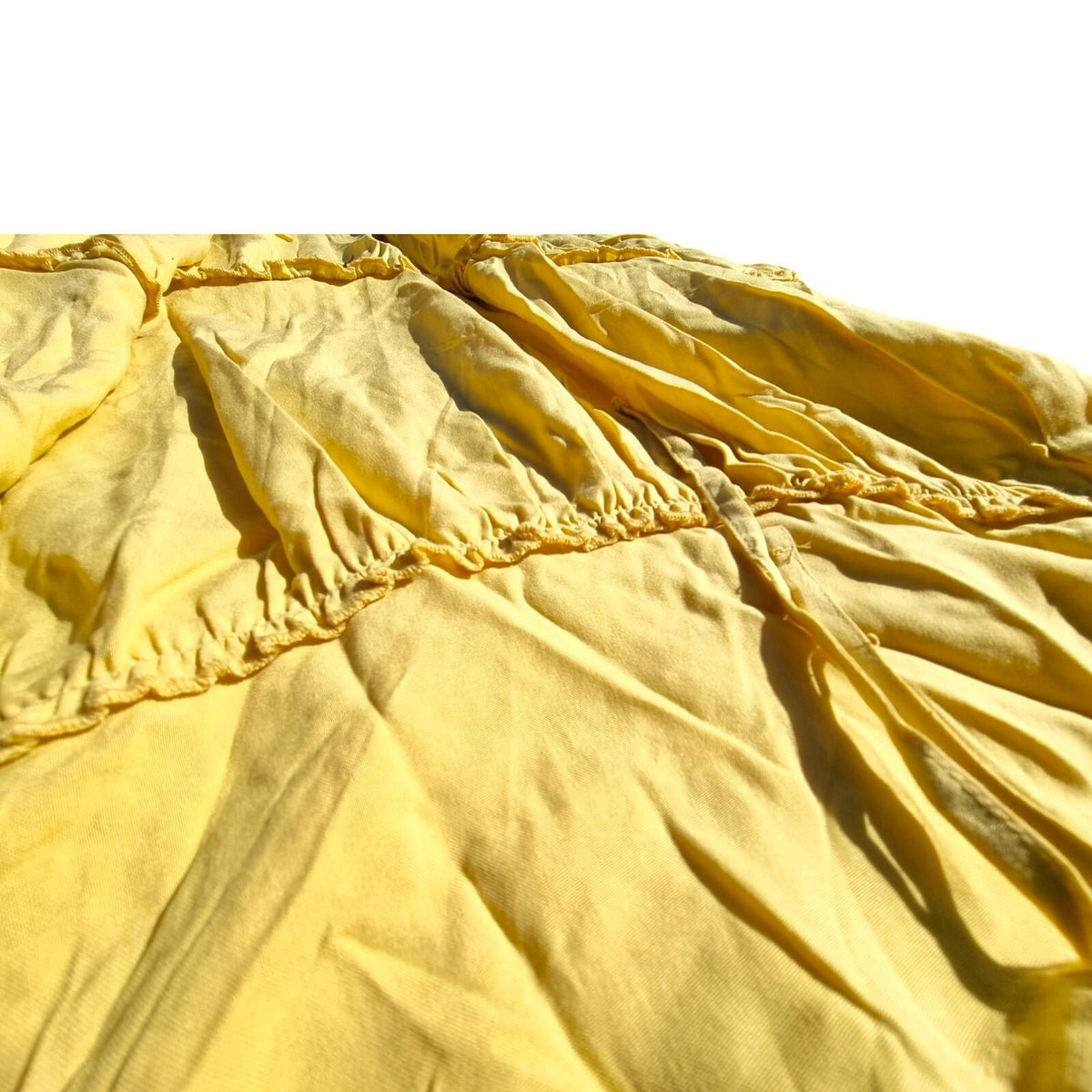 Yellow Tiered Gypsy Skirt Maxi Women's UK Size 18