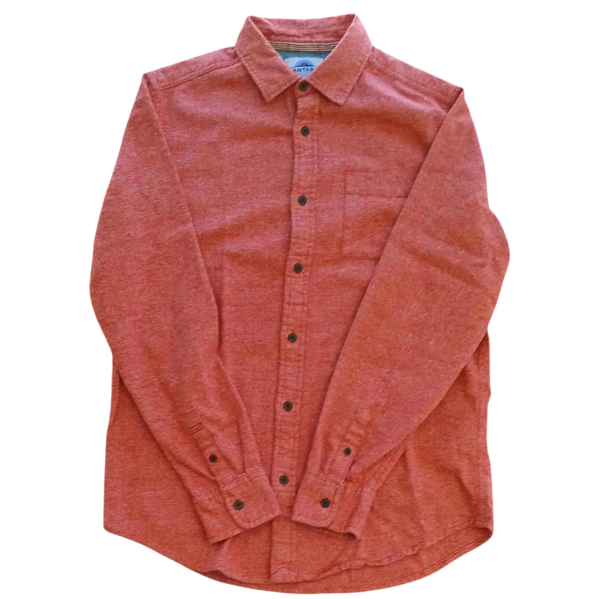Mantary Shirt Orange Long Sleeved Pocket 100% Cotton UK Men's Size S