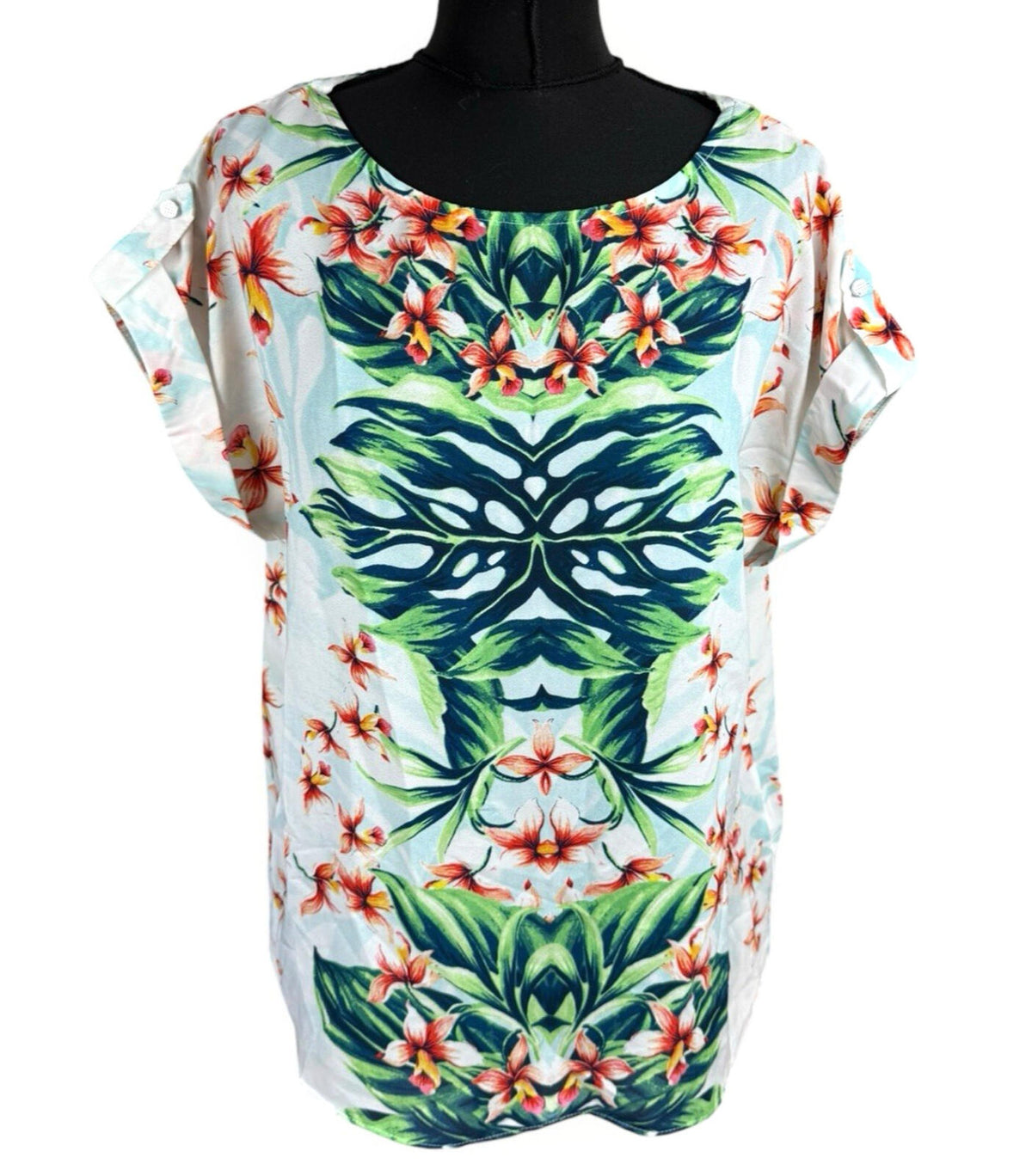 Millers T-Shirt Blouse Women's UK Size 12 Botanical Print Short Sleeve Top