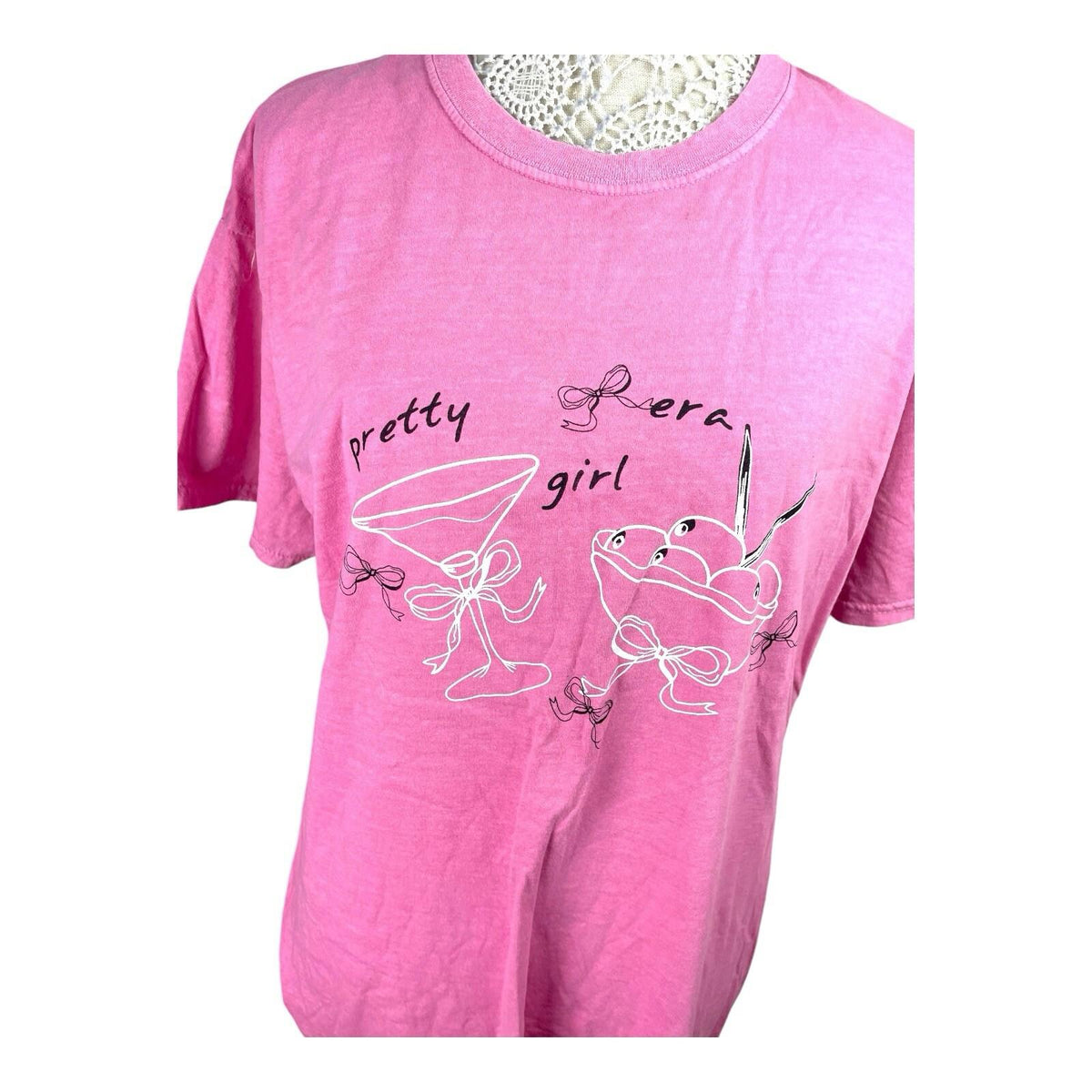 Pink Printed T-Shirt Pretty Girl Era Women's UK Size XL (14-16)