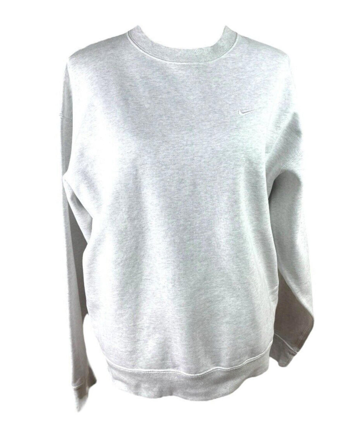 Nike Grey Jersey Jumper Sweater White Logo Fleece Lined Women’s UK Size S