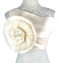Nasty Gal Beige One Shoulder Crop Top Big Flower Occasion Women's UK Size 10
