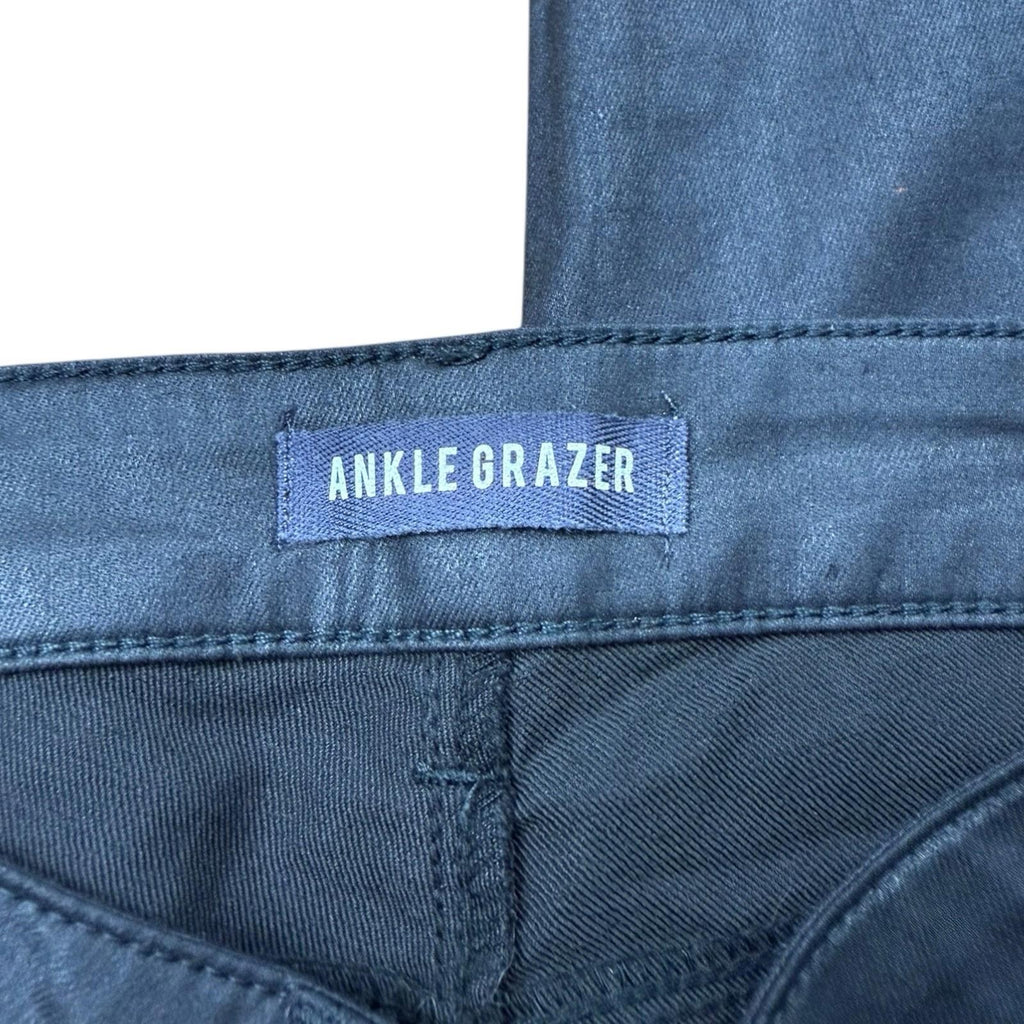 Marks & Spencer Black Faux Leather Jeans Ankle Grazer Matte Women's UK Size 8