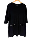 Vila Textured Mini Dress Women’s UK Size 18-20 Black Silver Zip Accents Pockets