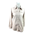 Miss Selfridge Beige Faux Leather Shirt Collared Women's UK Size 8