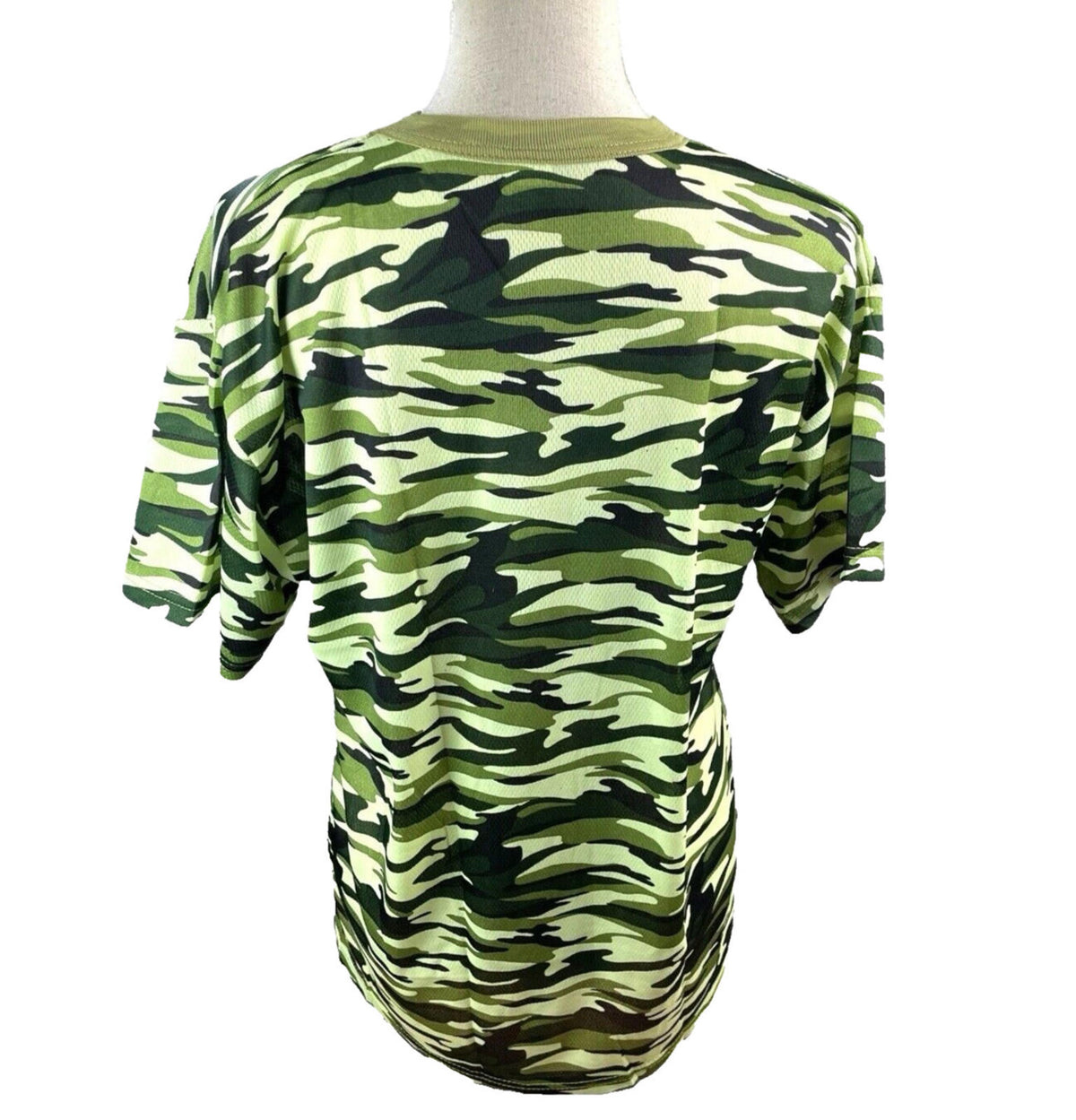 Khaki Camo Active Wear T-shirt Breathable Women's UK Size M (10-12)
