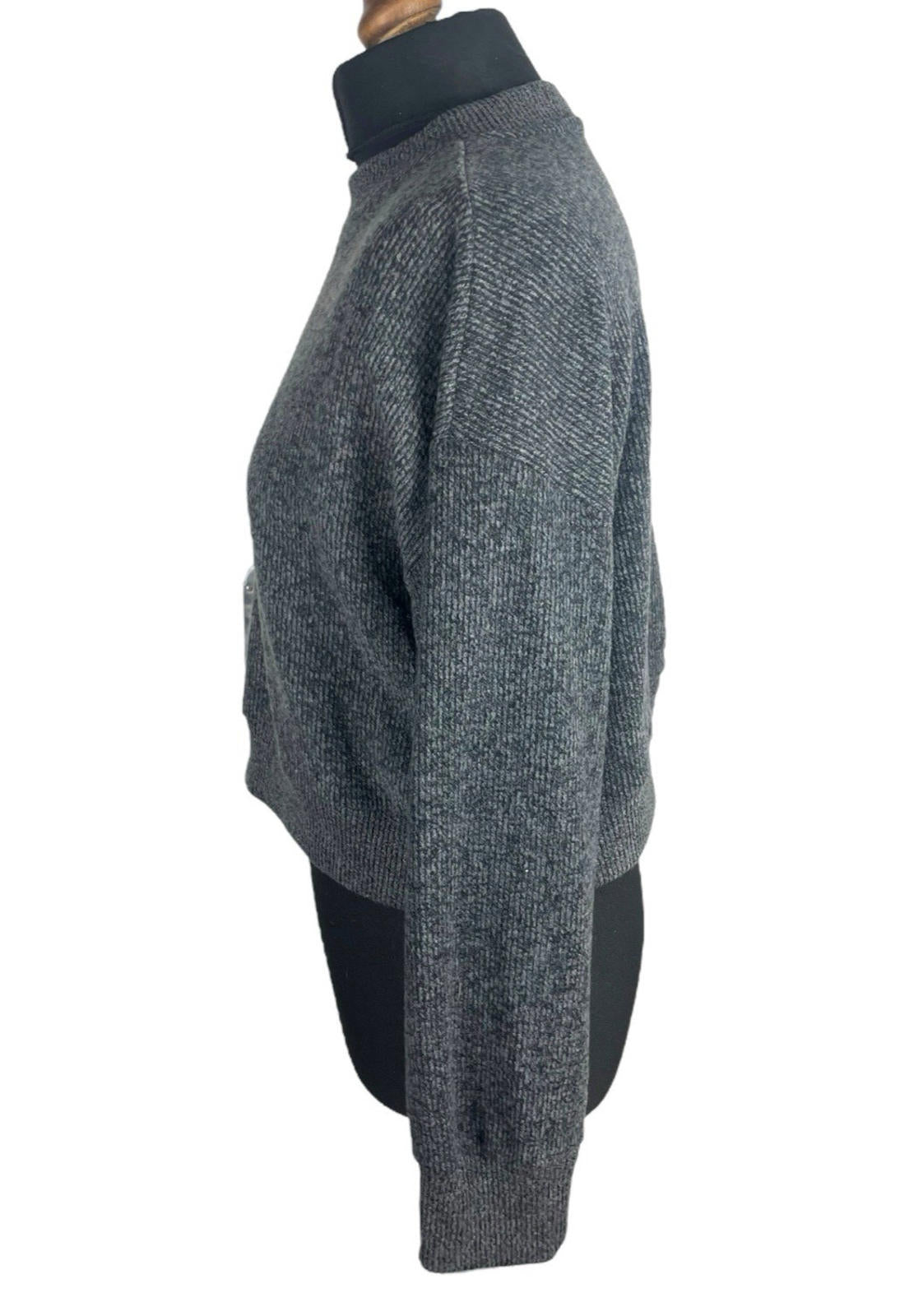 Zara Grey Cropped Jumper High Neck Women's UK Size S