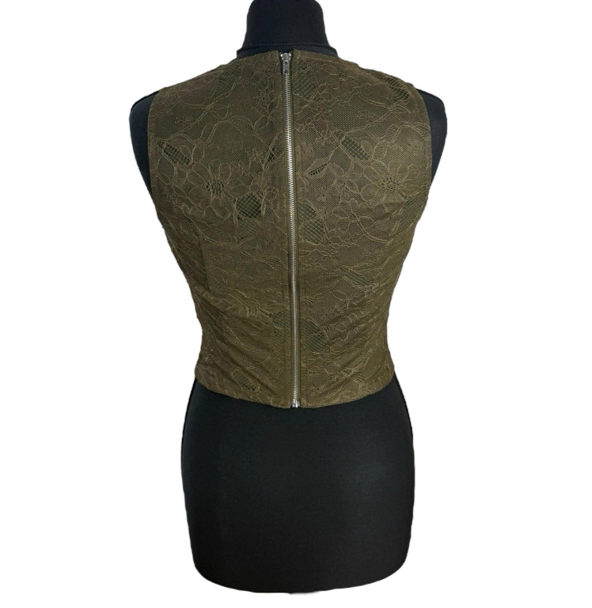 Pretty Little Thing Brown Lace Crop top Women's UK Size 8