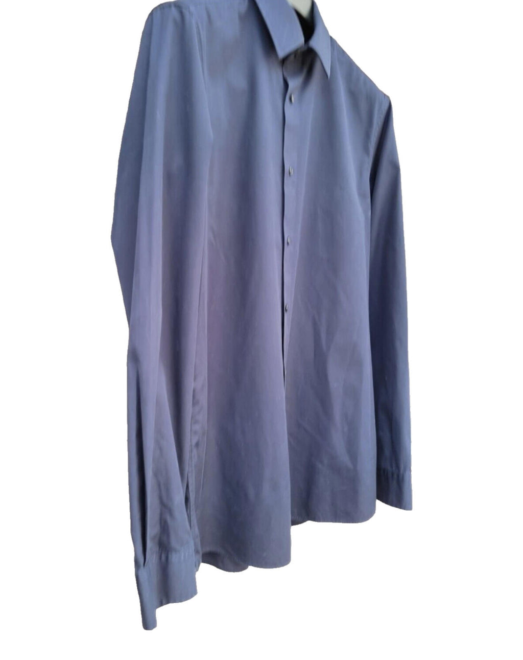 Next Shirt Slim Fit Long Sleeve Blue 100% Cotton Men's 16" Collar 38"- 40" Chest