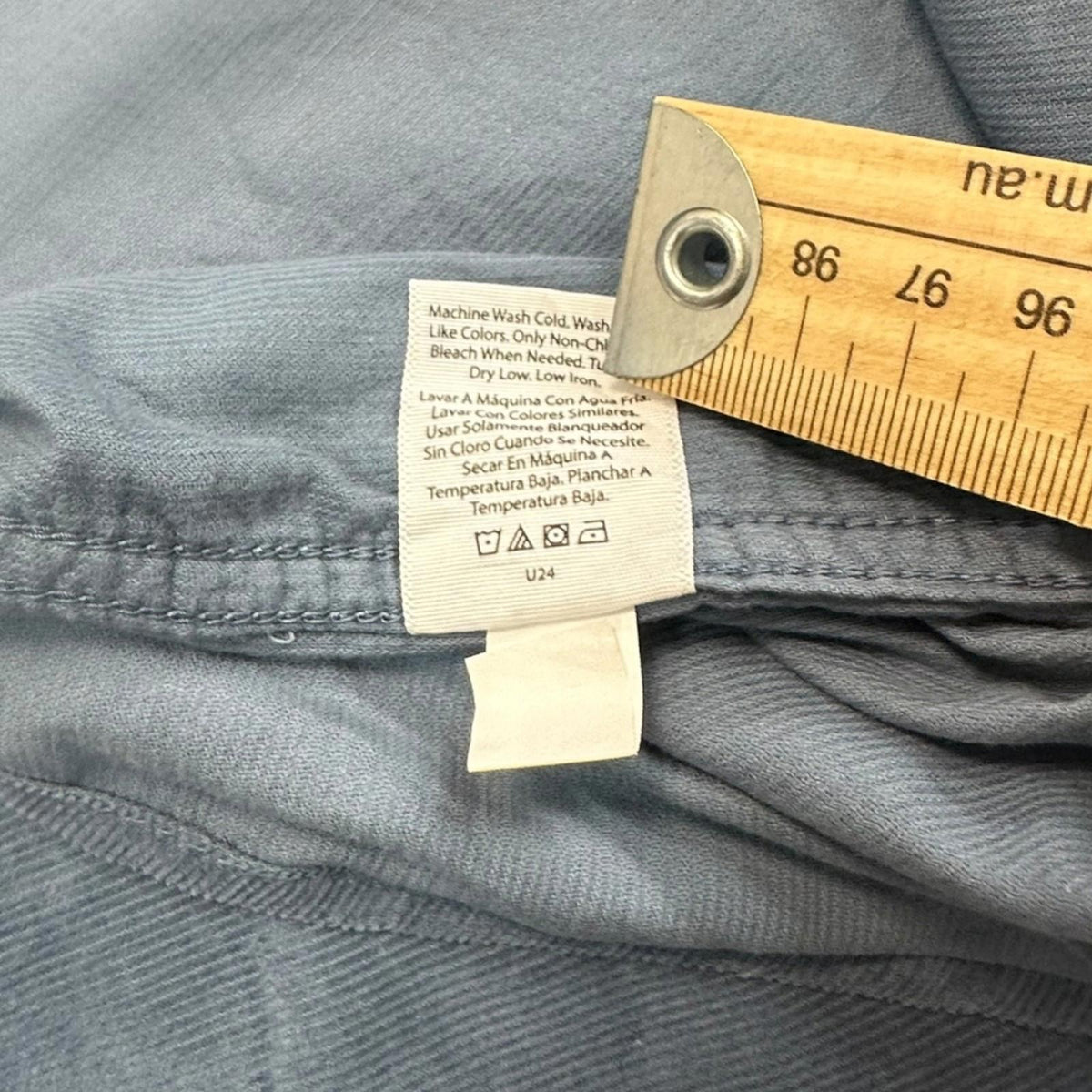 George Shirt Men's UK Size 2XL Blue Corduroy Long Sleeve Wing Collar 100% Cotton
