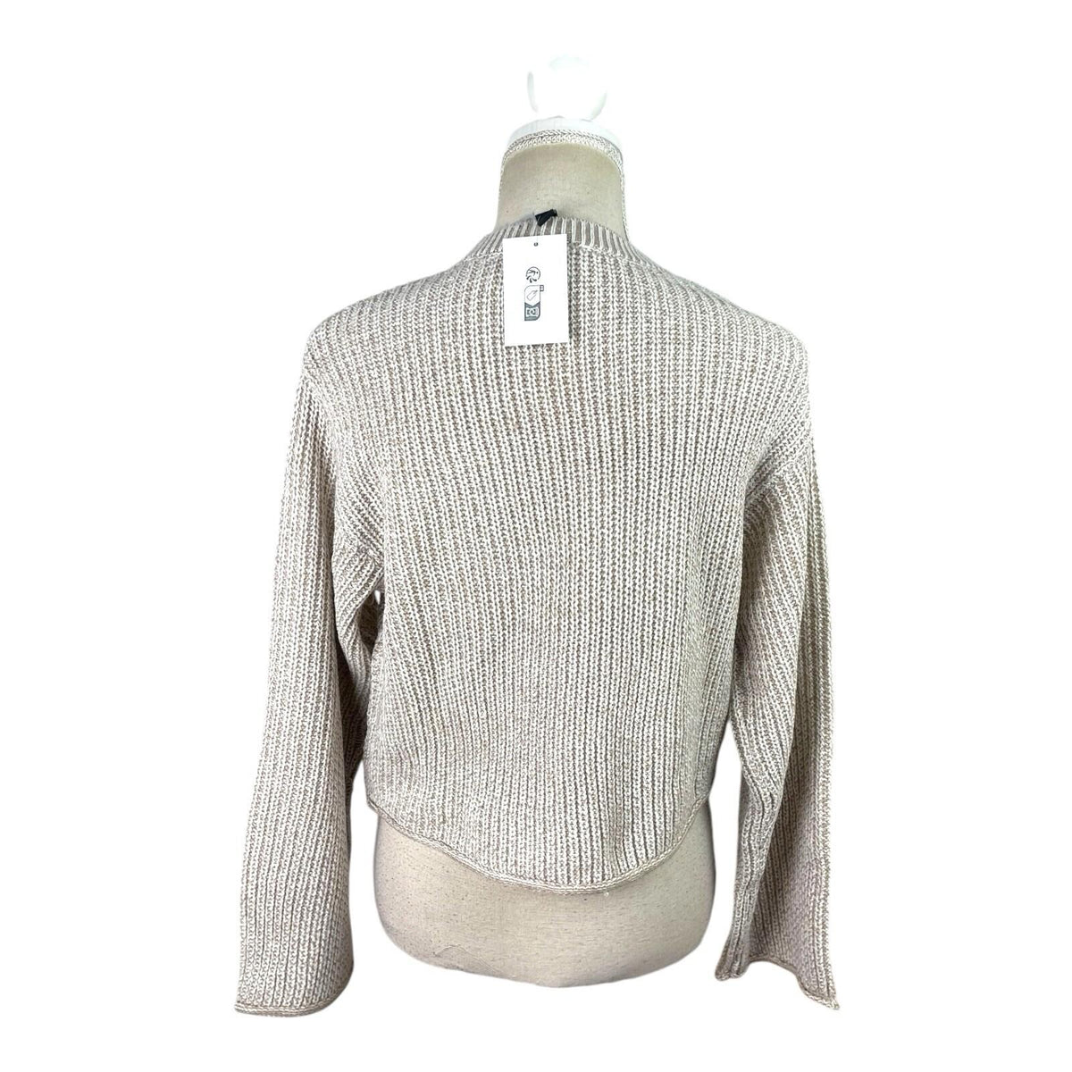 H&M Beige Knit Sweater Long Sleeve Relaxed Fit Women's UK Size XS