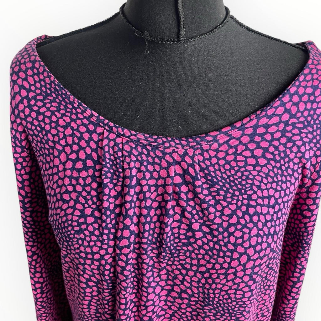 George Pink George Moda Spotted Blouse Top Women's UK Size 16 3/4 Sleeve Scoop Neck Pink