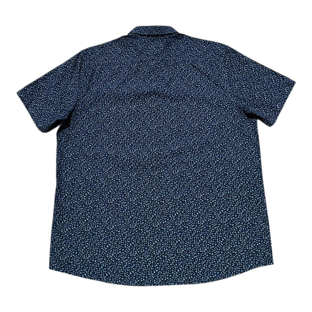 George Short Sleeve Shirt Men's UK Size XL Navy Blue Floral Print Button Front