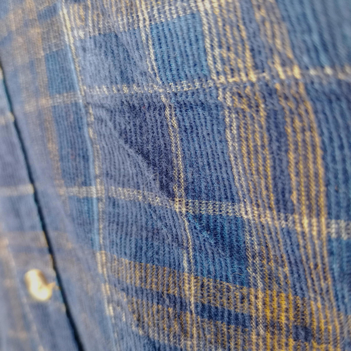 Sonoma Corduroy Shirt Men's UK Size 2XL Blue Check Pocket 100% Cotton Easy Care