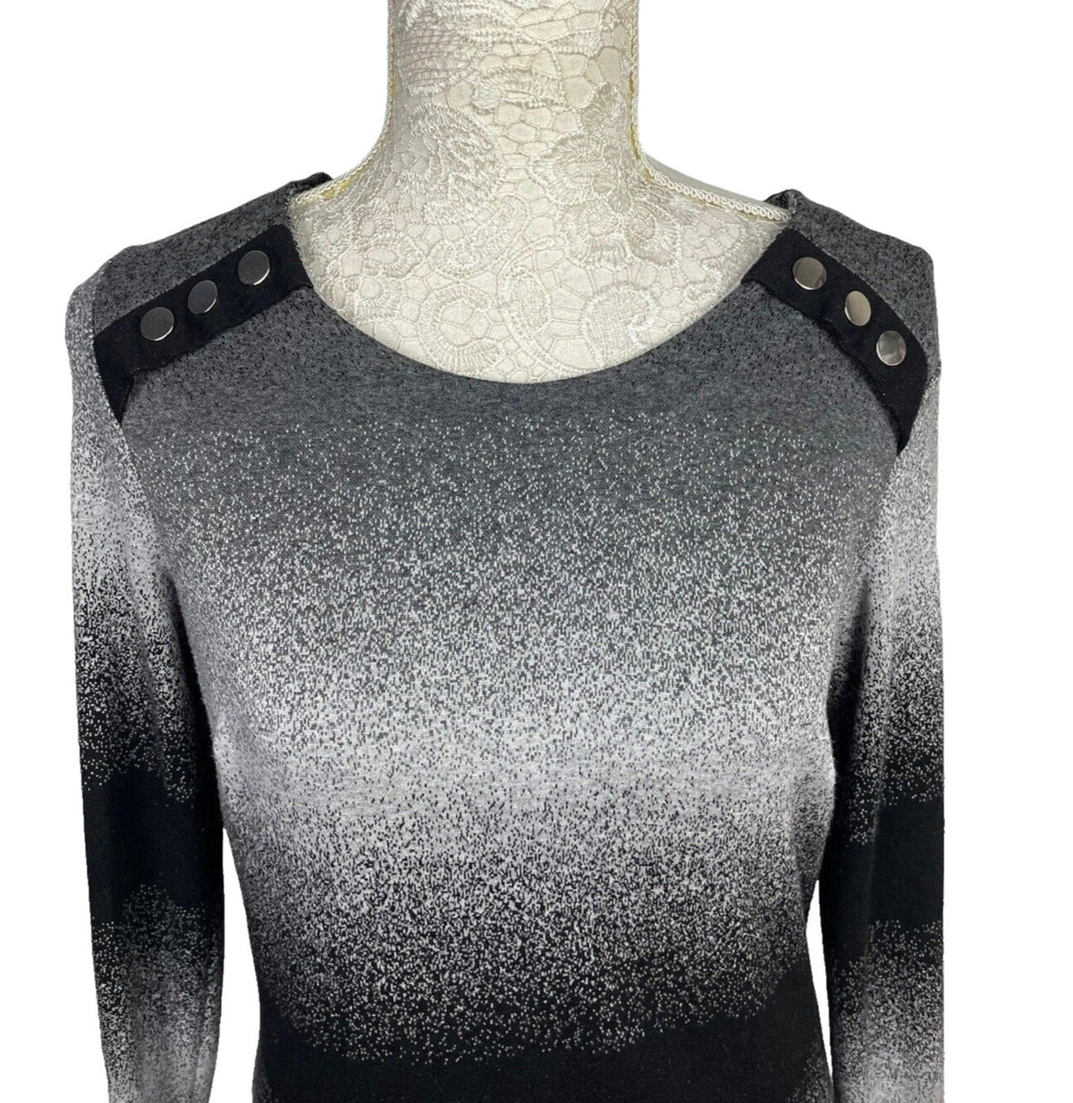 Jumper Dress Grey & Black Long Women's UK Size 8 - 10