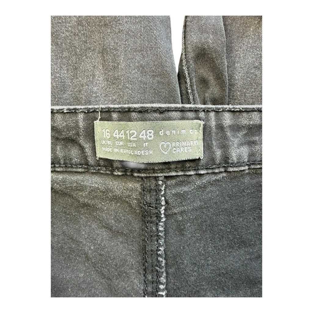 Primark Cares Grey Black Slim Fit Jeans Stretch High Rise Women's UK Size 16