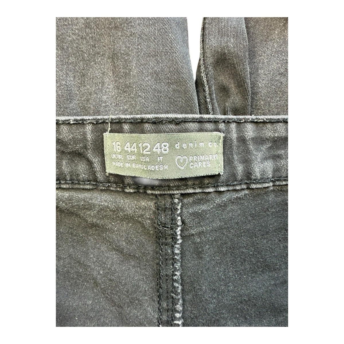 Primark Cares Grey Black Slim Fit Jeans Stretch High Rise Women's UK Size 16