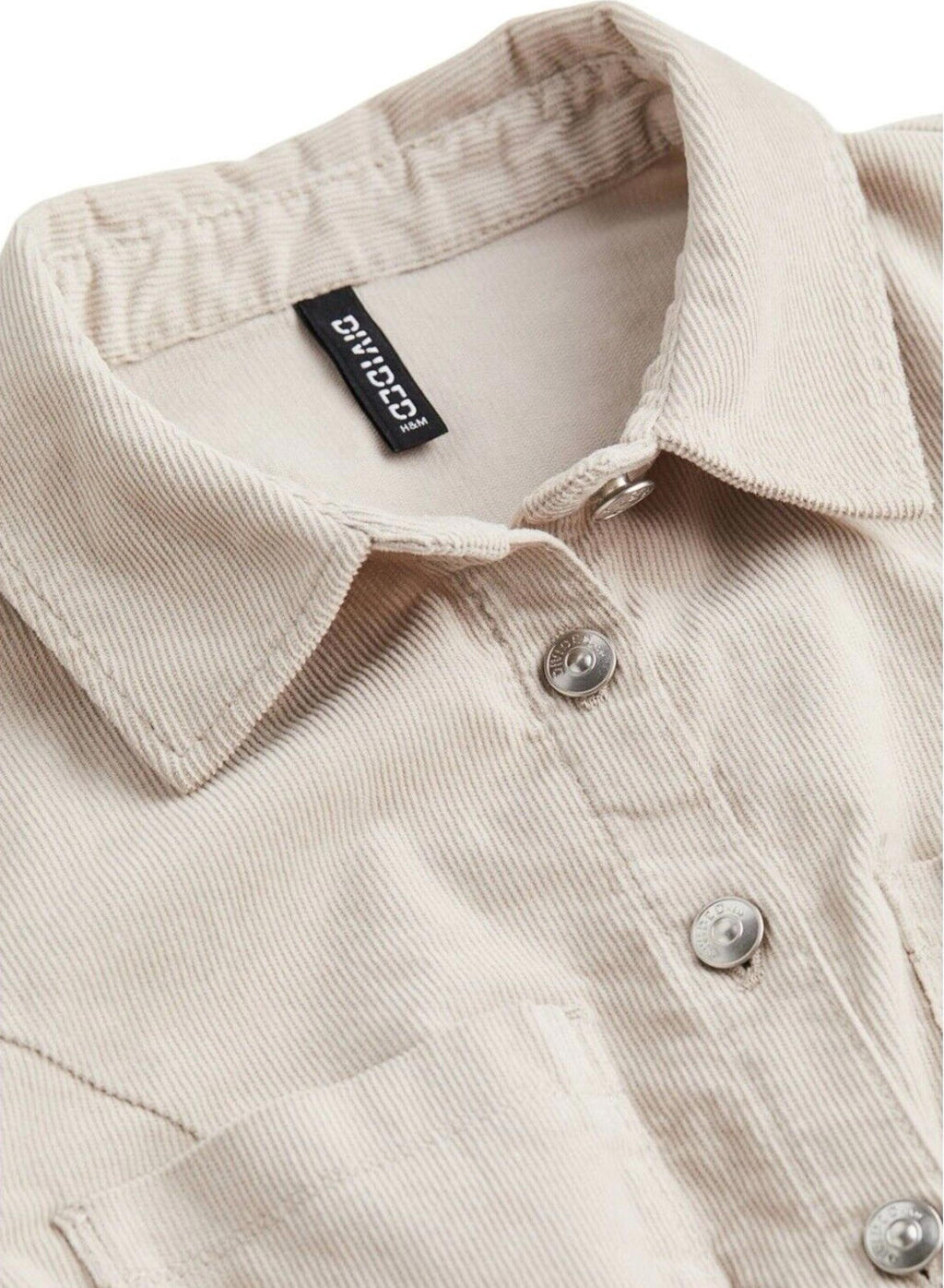 Divided Beige Corduroy Shirt Dress Mini Collared Women's UK Size 8