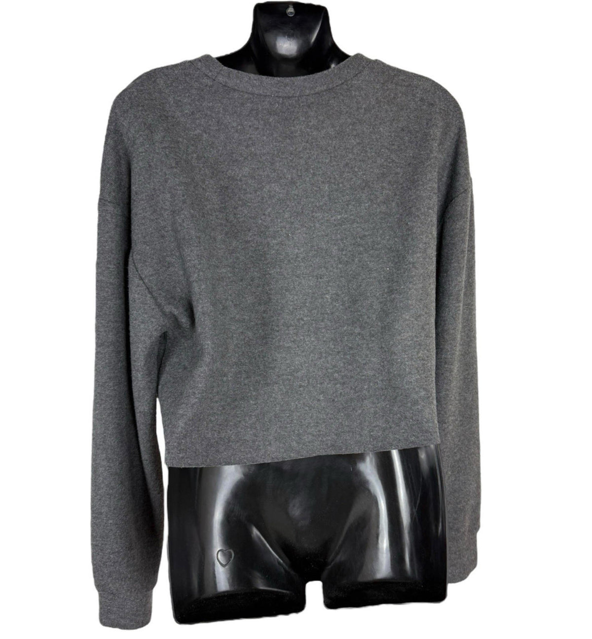 Zara Grey Crew Neck Sweater Soft Touch Cropped Women's UK Size XS