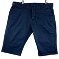 EJ Denim Shorts Men's UK Size 34 W Navy Blue Embroidered Logo Denim Button Up