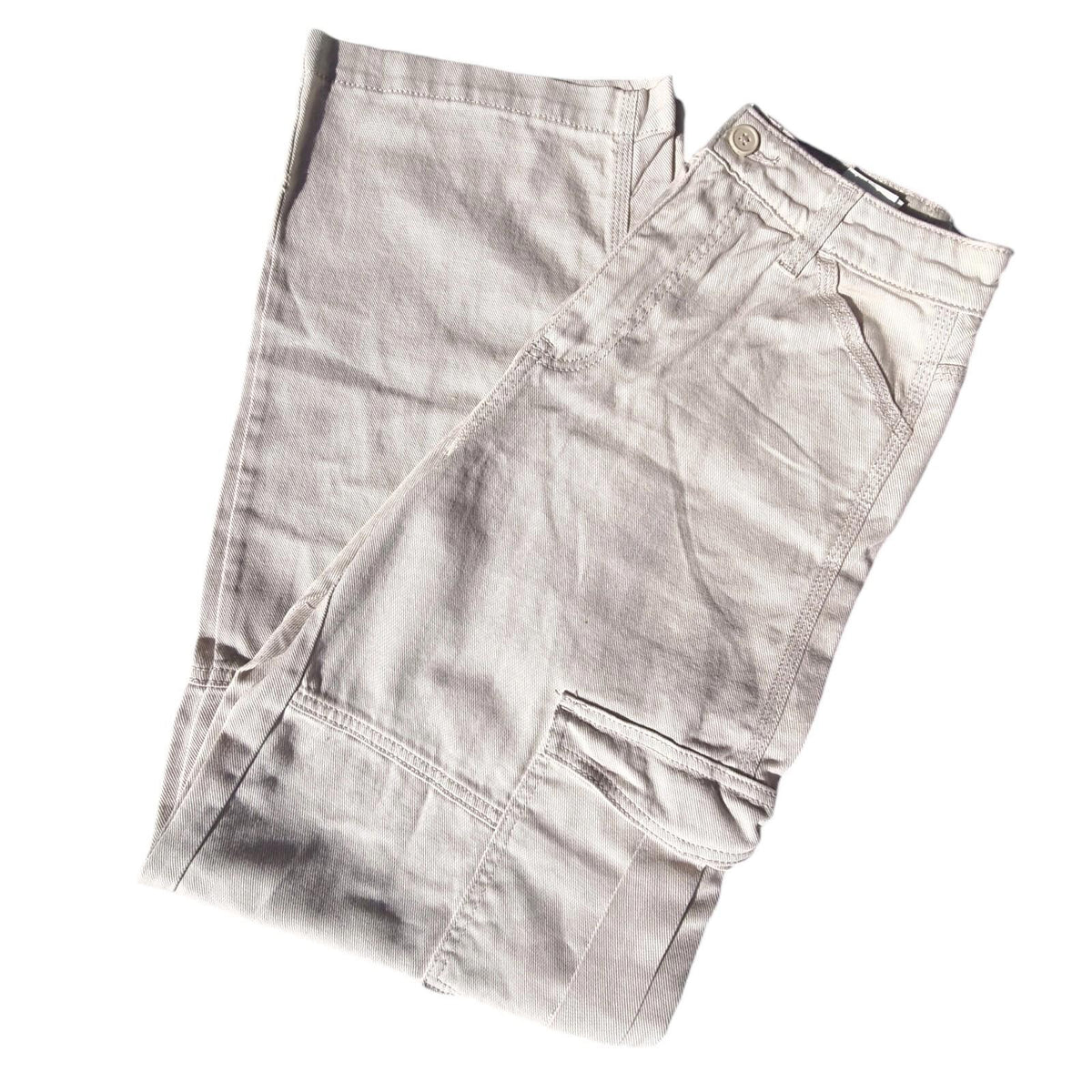 Divided Light Beige Denim Cargo Jeans Women's UK Size XS