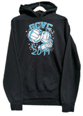 Gildan Black Volleyball Hoodie Women's Size S Graphic Print GCVC 2019 Sports Hooded Pockets
