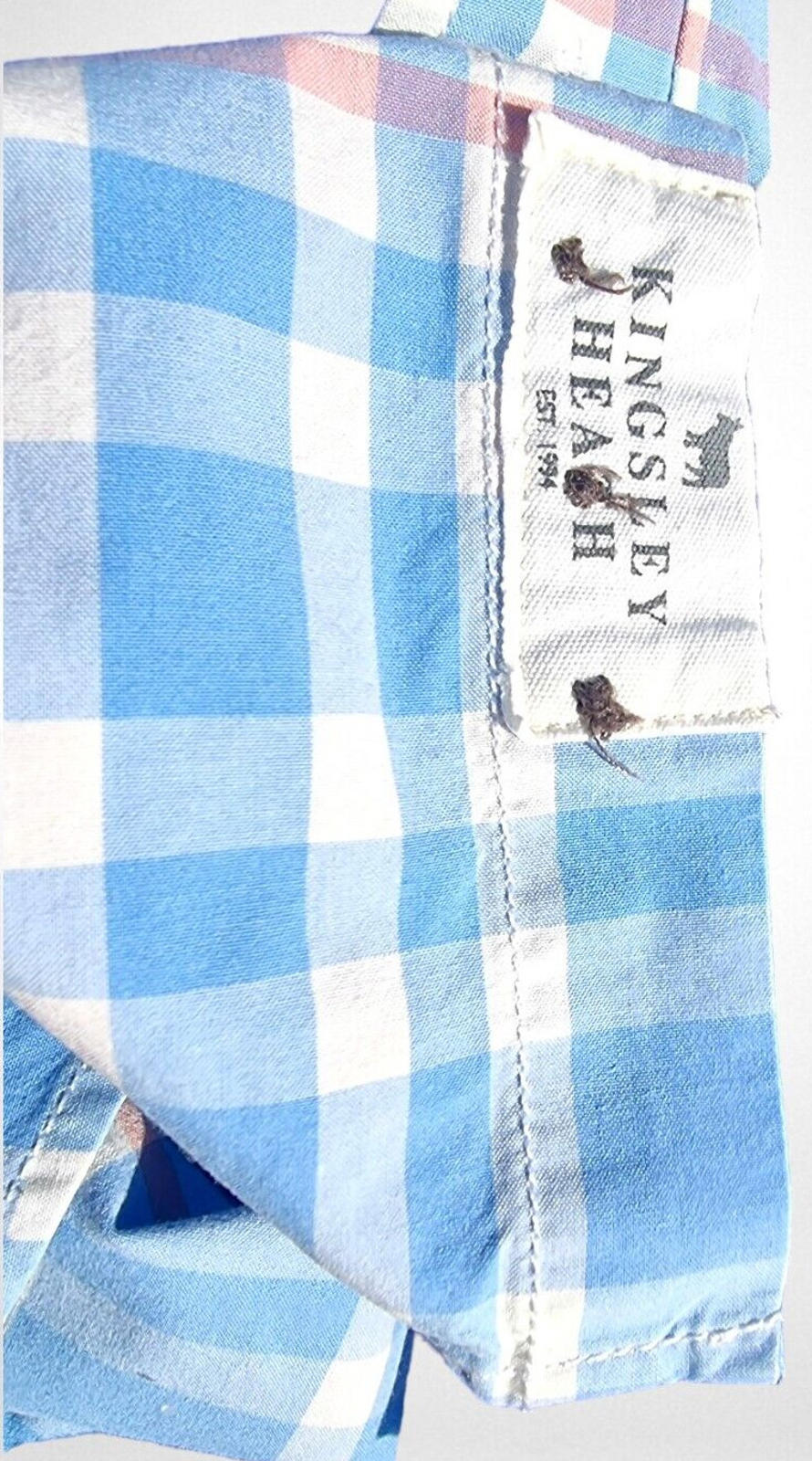 Kingsley Heath Muscle Shirt Men's UK Size M Check Soft Touch Luxury Long Sleeve